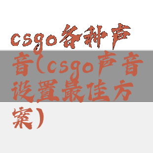 csgo各种声音(csgo声音设置最佳方案)