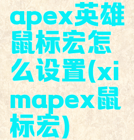 apex英雄鼠标宏怎么设置(ximapex鼠标宏)