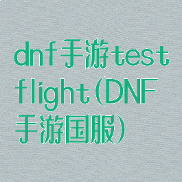 dnf手游testflight(DNF手游国服)