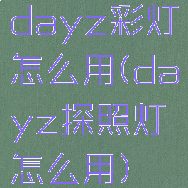 dayz彩灯怎么用(dayz探照灯怎么用)