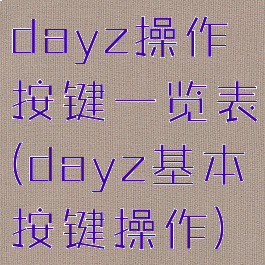 dayz操作按键一览表(dayz基本按键操作)