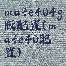 mate404g版配置(mate40配置)