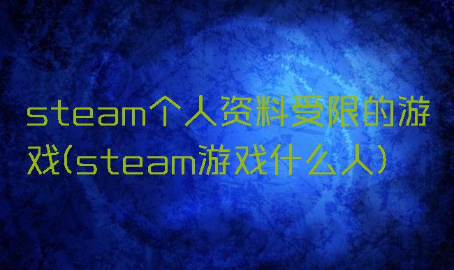 steam个人资料受限的游戏(steam游戏什么人)